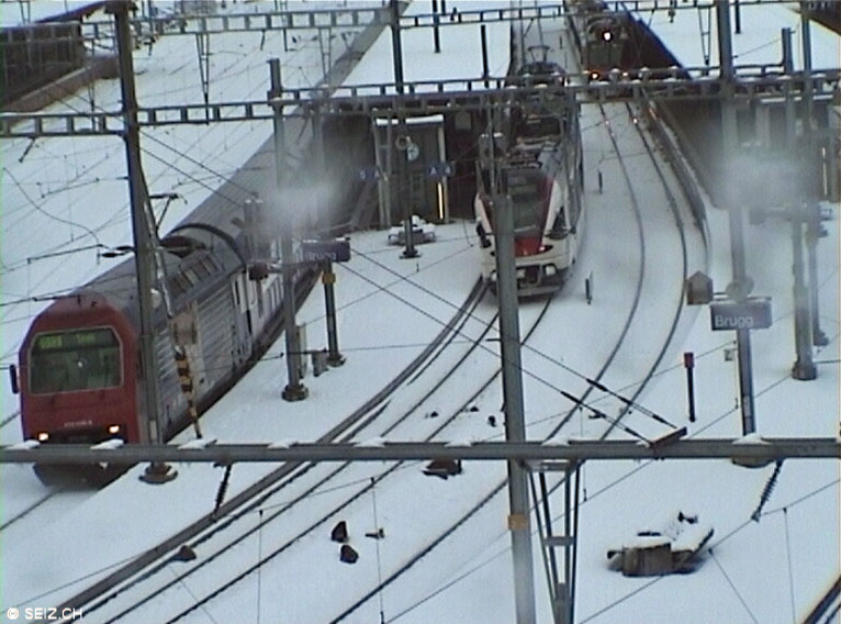 Brugg Railway station in Winter